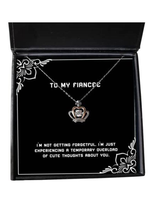 Inspire Fiancee Gifts, I'm not getting forgetful, I'm just experiencing a temporary, Cute Holiday Crown Pendant Necklace From , , Funny fiancee gift ideas, Unique fiancee gifts, Cool fiancee gifts,