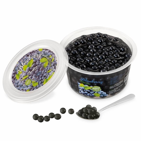 Inspire Food Company - 1 lb - Blueberry Popping Fruit Boba Pearls for Bubble Tea, Desserts, Juice - Vegan & Gluten Free