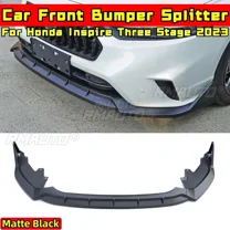 Inspire Front Bumper Diffuser Matte Black Sport Style Front Bumper Lip Splitter Body Kit For Honda Inspire 2023 Car Accessories