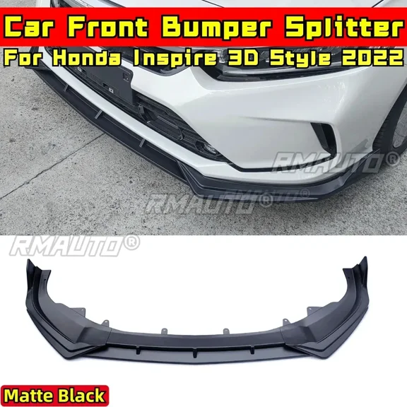 Inspire Front Bumper Splitter Matte Black 3D Style Bumper Diffuser Spoiler Body Kit For Honda Inspire 2022 Car Accessories