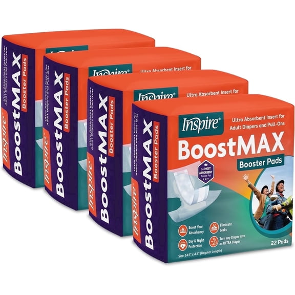 Inspire Incontinence Booster Pads Super Absorbent Incontinence Pad Insert Liner Women and Men Diaper Pads Inserts for Adult Diapers
