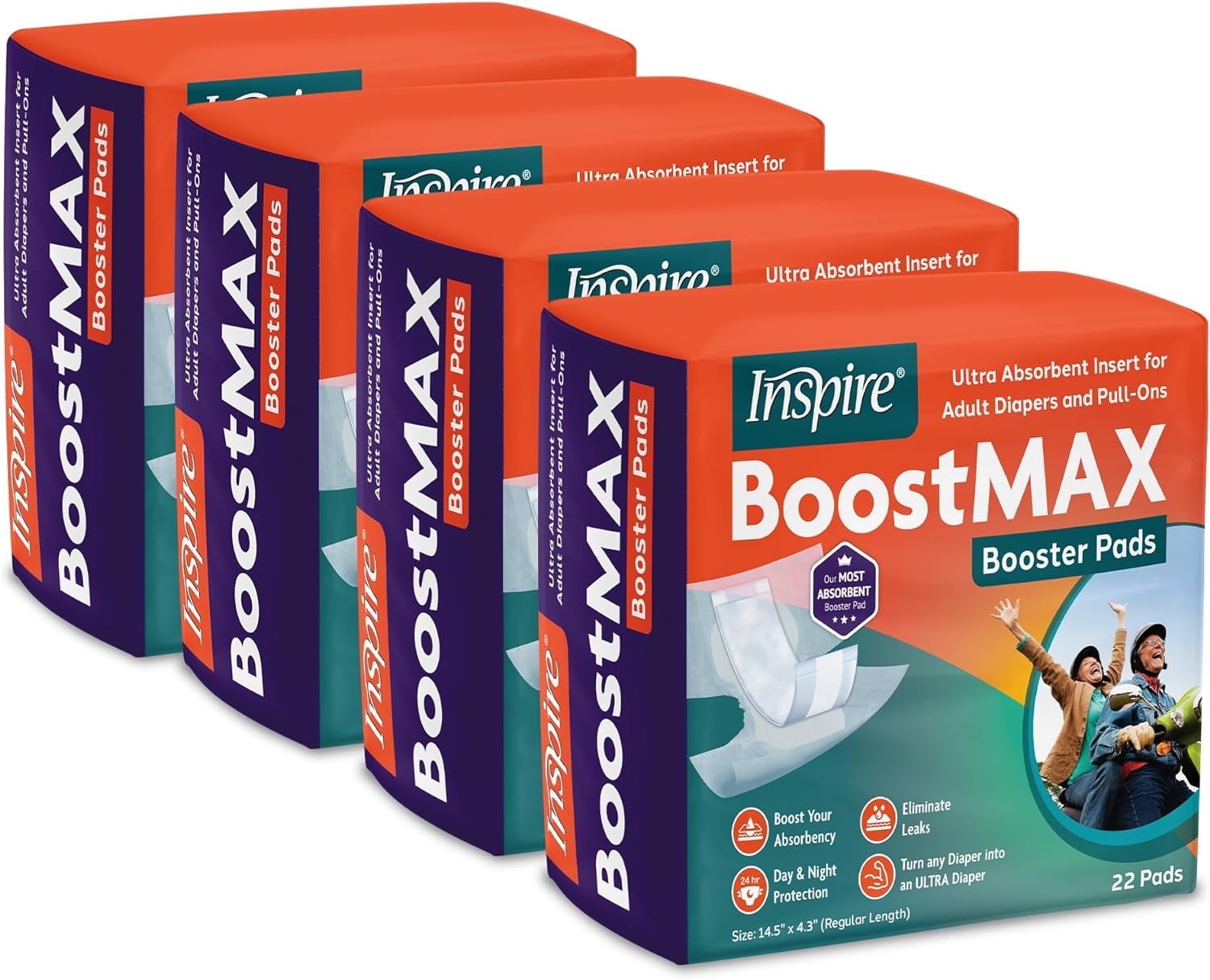 Inspire Incontinence Booster Pads Super Absorbent Incontinence Pad Insert Liner Women and Men Diaper Pads Inserts for Adult Diapers