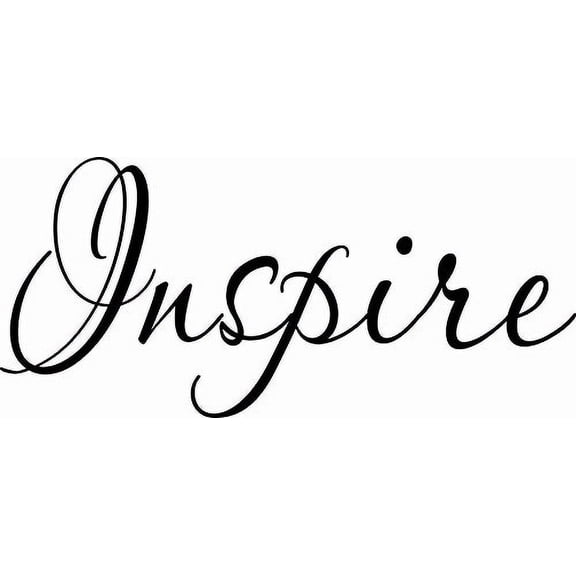Inspire ~ Inspirational and Motivational Wall Quotes by Scripture Wall Art. 8" x 22" Black Vinyl
