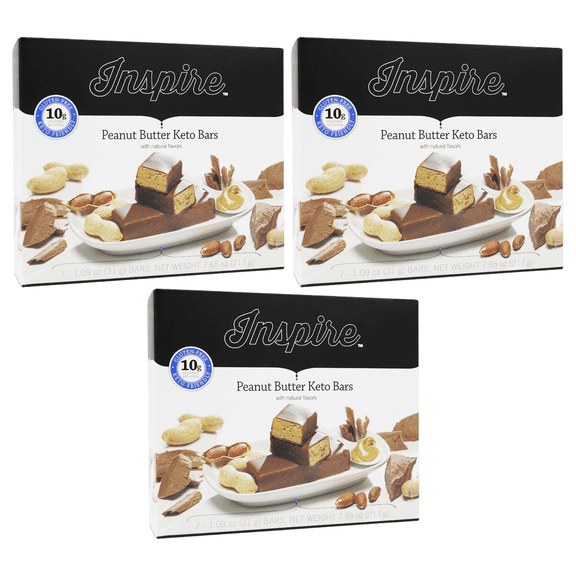 Inspire Keto Protein Bars by Bariatric Eating - Peanut Butter Size: 3-Pack