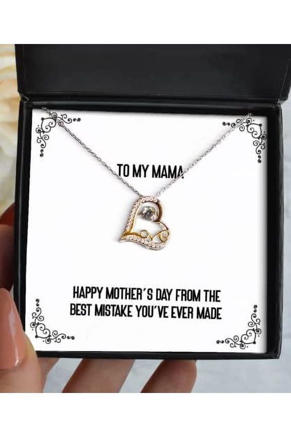 Inspire Mama Love Dancing Necklace, Happy Mother's Day from The Best Mistake You've Ever, Gifts for Mother, Present from Daughter, for Mama