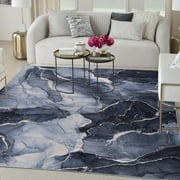 Inspire Me! Home Décor Daydream Abstract Navy Blue 9'2" x 12' Area Rug (9x12)