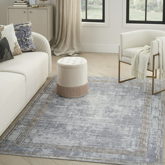 Inspire Me! Home Décor Daydream Solid Silver 3'11" x 5'11" Area Rug (4x6)
