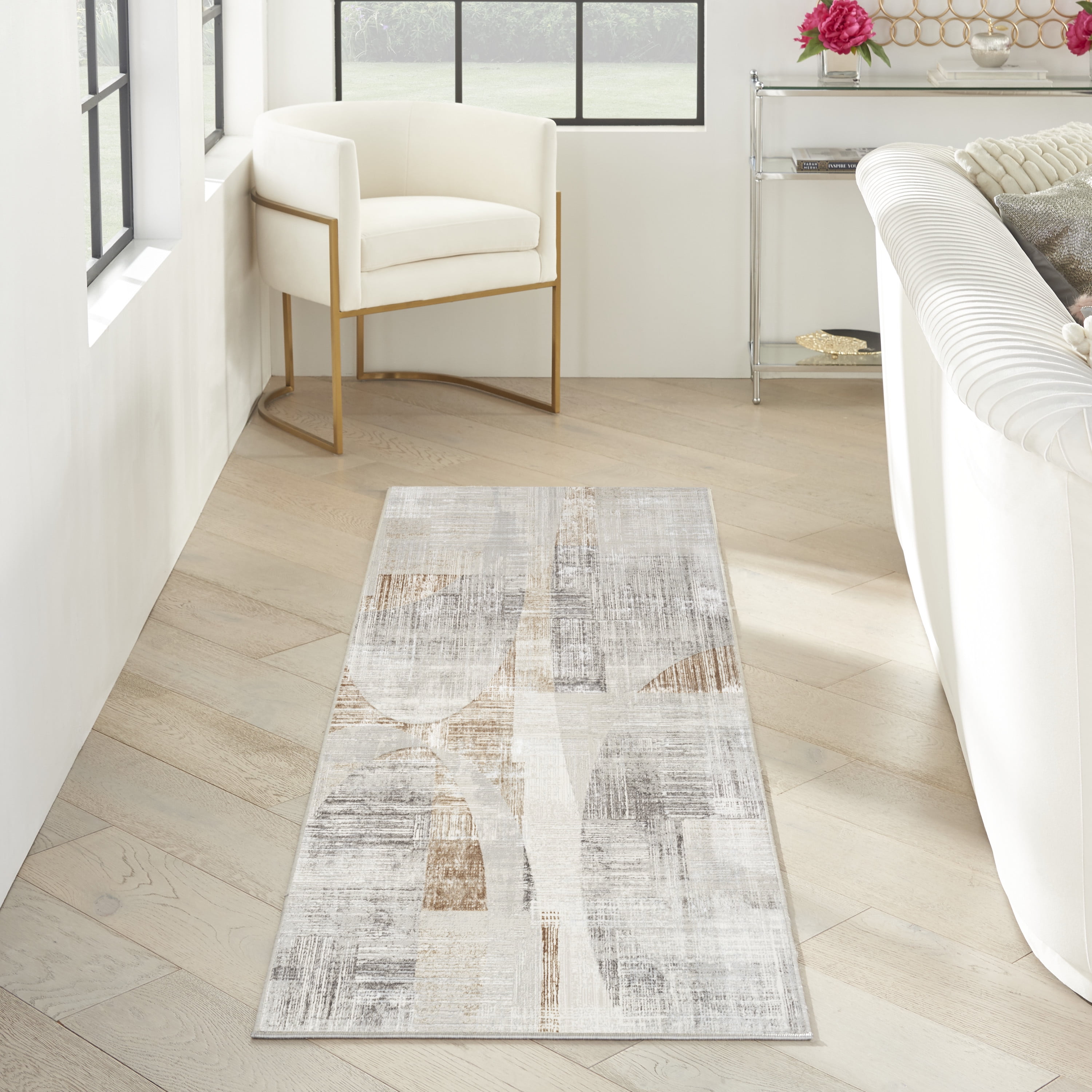 Inspire Me! Home Décor Iliana Modern Grey 2'3" x 7'6" Area Rug (2x8)