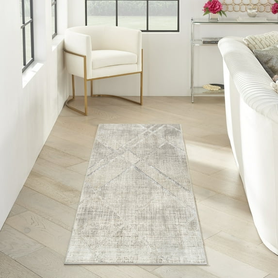 Inspire Me! Home Décor Iliana Modern Grey 2'3" x 7'6" Area Rug (2x8)