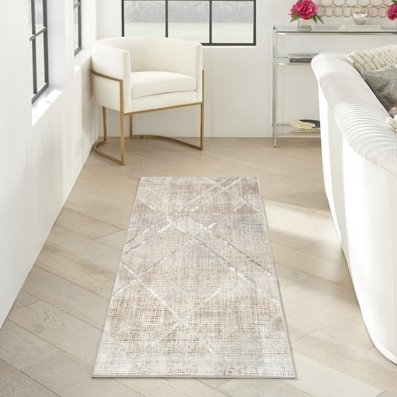 Inspire Me! Home Décor Iliana Modern Grey Mocha 2'3" x 7'6" Area Rug (2x8)