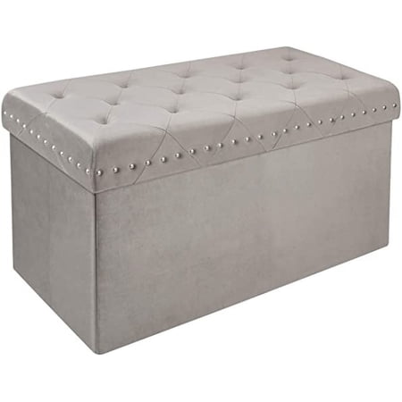 Inspire Me! Home Decor Anastasia Bench- 32" Velvet Storage Bench