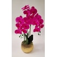 thumbnail image 1 of Inspire Me! Home Decor Pink Faux Orchid Arrangement in Textured Pot, 1 of 4