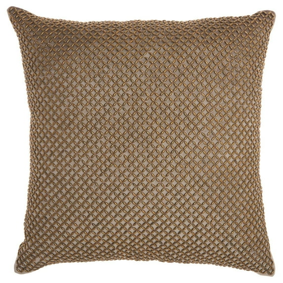 Inspire Me! Home Decor Beaded Lattice Decorative Throw Pillow by Nourison, 18" x 18", Taupe