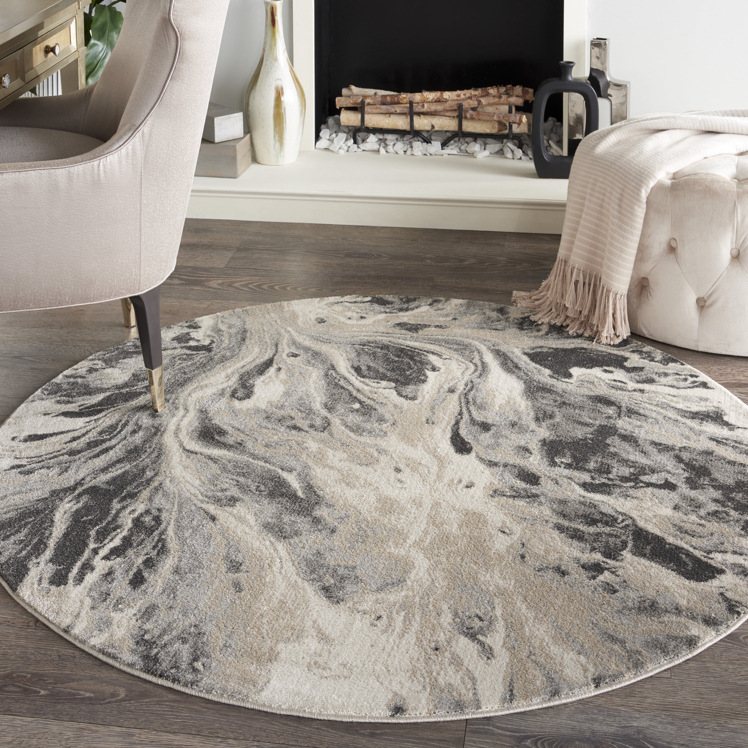 Inspire Me! Home Decor Elegance Modern Abstract Multicolor 3'10" x