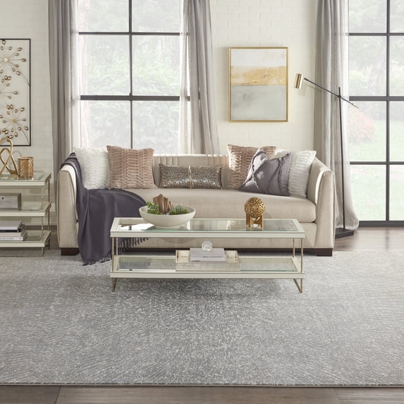 Inspire Me! Home Decor Elegance Contemporary Abstract Grey 9'3" x 12'9" Area Rug, (9' x 13')