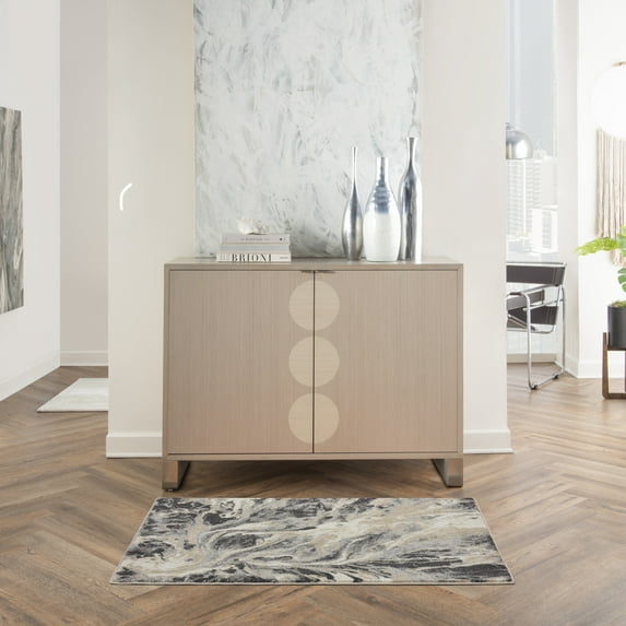 Inspire Me! Home Decor Elegance Modern Abstract Multicolor 2'2"X3'9" Area Rug, (2' x 4')