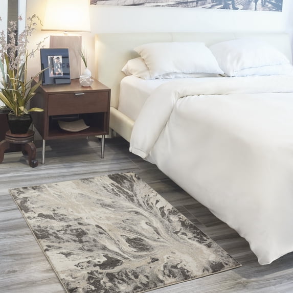 Inspire Me! Home Decor Elegance Modern Abstract Multicolor 3' x 5' Area Rug, (3' x 5')