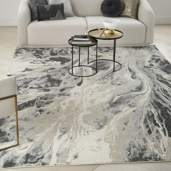 Inspire Me! Home Decor Elegance Modern Abstract Multicolor 7' x 10' Area Rug, (7' x 10')