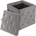 thumbnail image 1 of Inspire Me! Home Decor Genevieve - 17" Velvet Tufted Square Storage Ottoman, 1 of 2