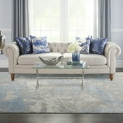 Inspire Me! Home Decor Joli Abstract Modern Ivory Blue 8' x  10' Area Rug, (8' x 10')