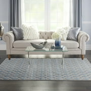 Inspire Me! Home Decor Joli Moroccan Contemporary Blue/Grey 5'3" x 7'3" Area Rug, (5' x 7')