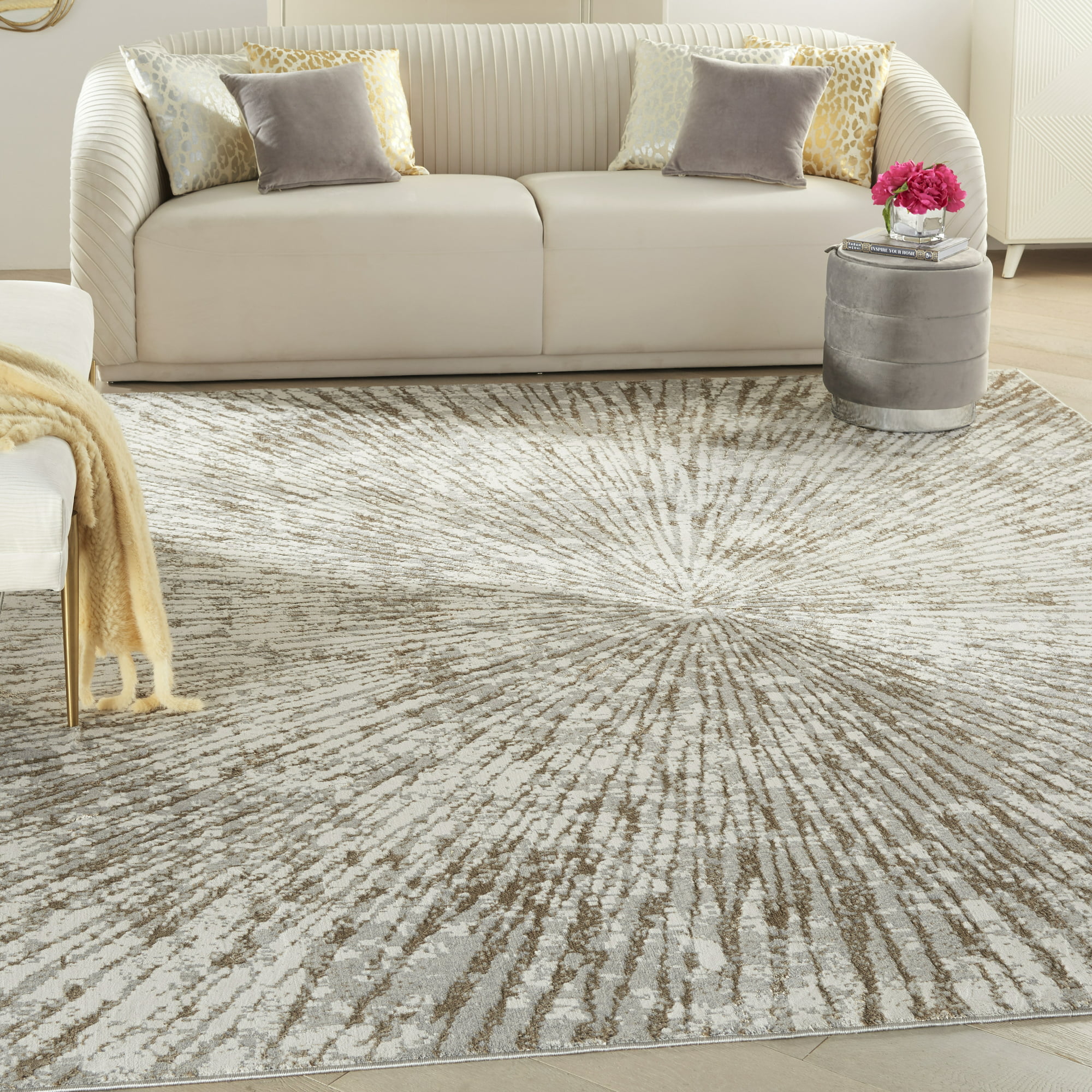 Inspire Me! Home Decor Metallic Abstract Area Rug, 108 in x 144 in ...