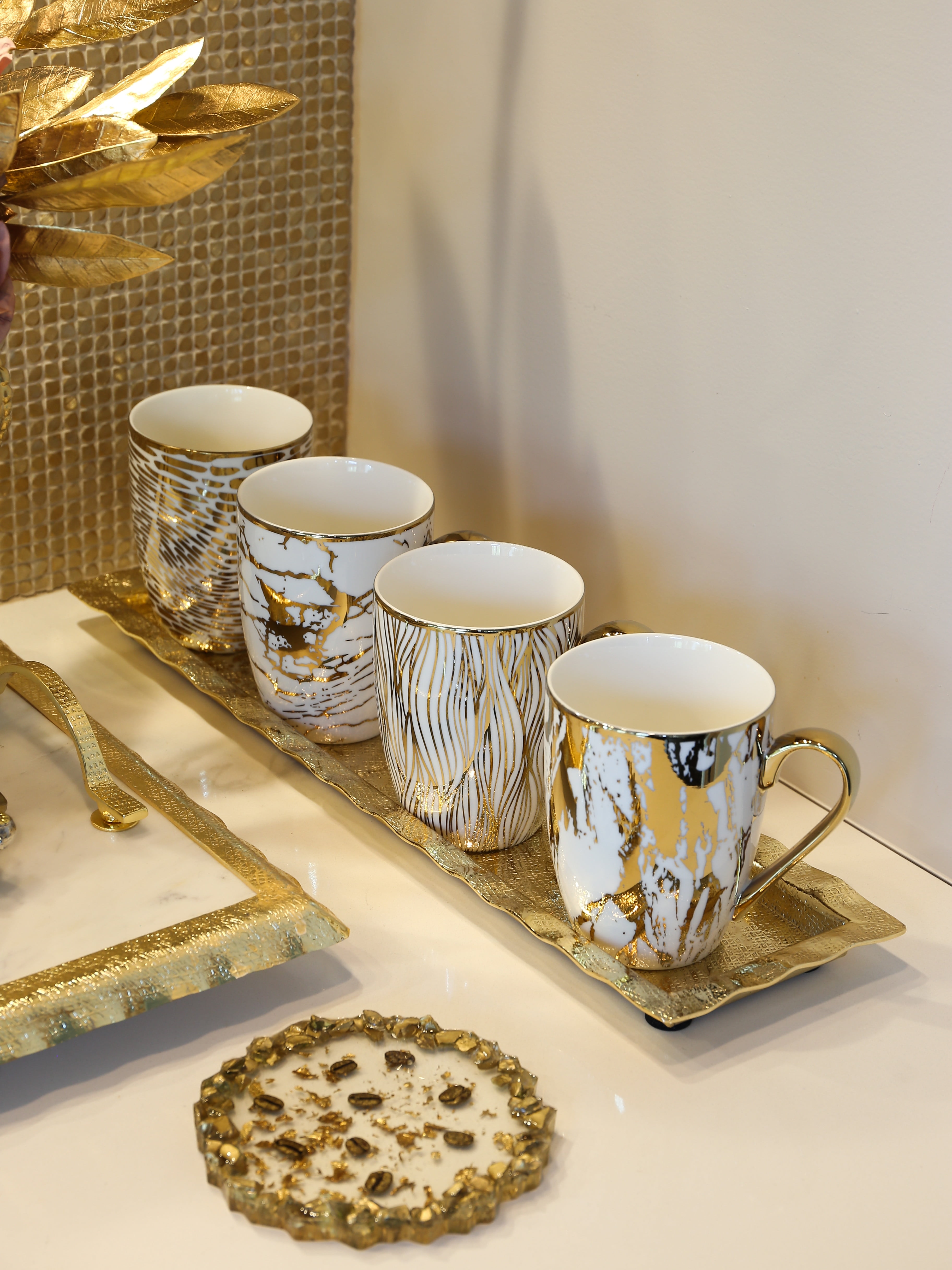 Inspire Me! Home Decor Textured Ruffle Mug Tray - Walmart.com