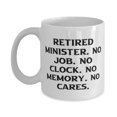 thumbnail image 1 of Inspire Minister Gifts, Retired Minister. No Job. No Clock., Unique Birthday 11oz Mug Gifts For Coworkers From Team Leader, Clergy gifts, Religious gifts, Bible study gifts, Pastoral care gifts,, 1 of 2