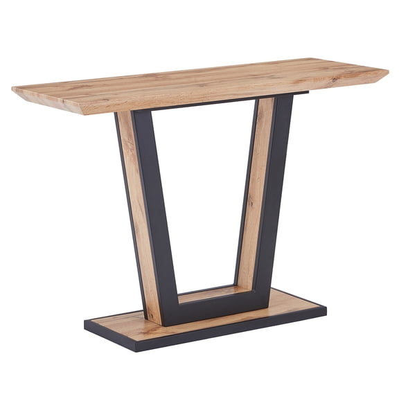 Inspire Modern MDF Metal Console Table Natural Black