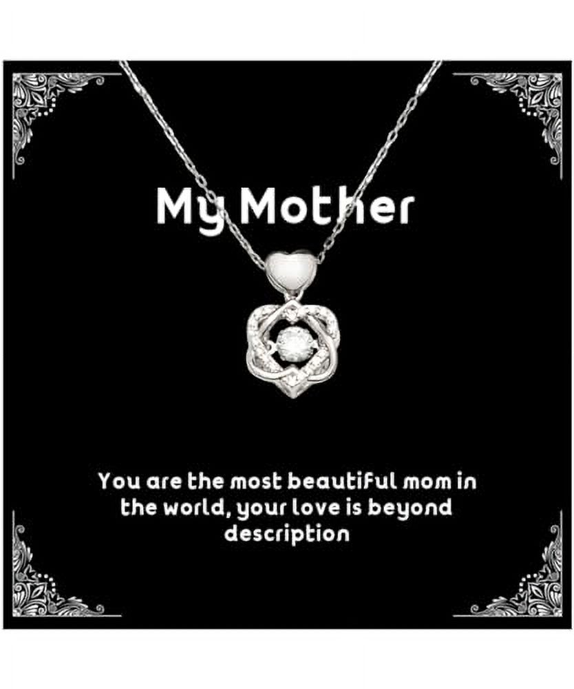 Inspire Mother Gifts, You are the most beautiful mom in the, Fancy Heart Knot Silver Necklace For Mom, Jewelry From Daughter, One of a kind mother gifts, Personalized mother gifts, Custom mother