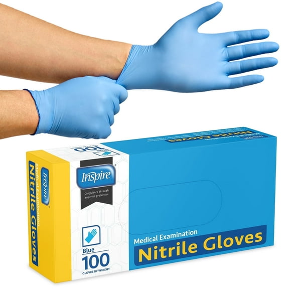 Inspire Nitrile Exam Gloves | THE ORIGINAL Quality Stretch Nitrile | 4.5 Gloves Disposable Latex Free Medical EMT (100, Extra Large)