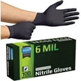 thumbnail image 1 of Inspire Nitrile Gloves, HEAVY DUTY 6 Mil Nitrile Disposable Gloves, THE ORIGINAL Nitrile, Medical, Food Service, Cleaning, Black, 100 Count, Size Large, 1 of 7