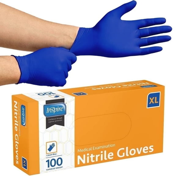 Inspire Nitrile Gloves, Disposable gloves for Medical Examination, Cleaning or Household Tasks (Size XL)