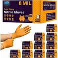 thumbnail image 1 of Inspire Orange Nitrile Disposable Gloves | ULTRA 8 Mil Gloves Diamond Textured for Secure Grip, 1 of 9