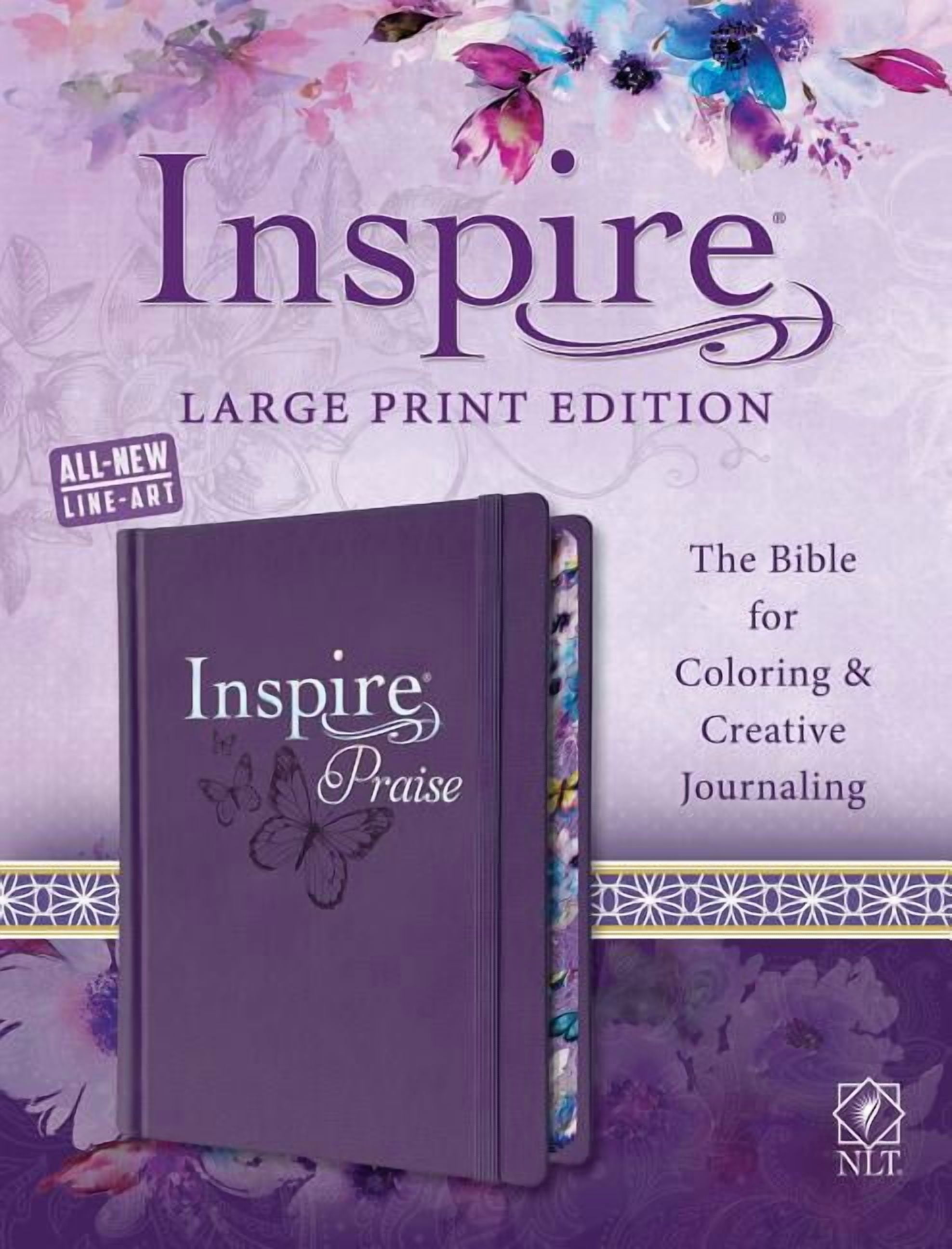 Inspire Praise Bible Large Print NLT: The Bible for Coloring & Creative Journaling, (Hardcover)