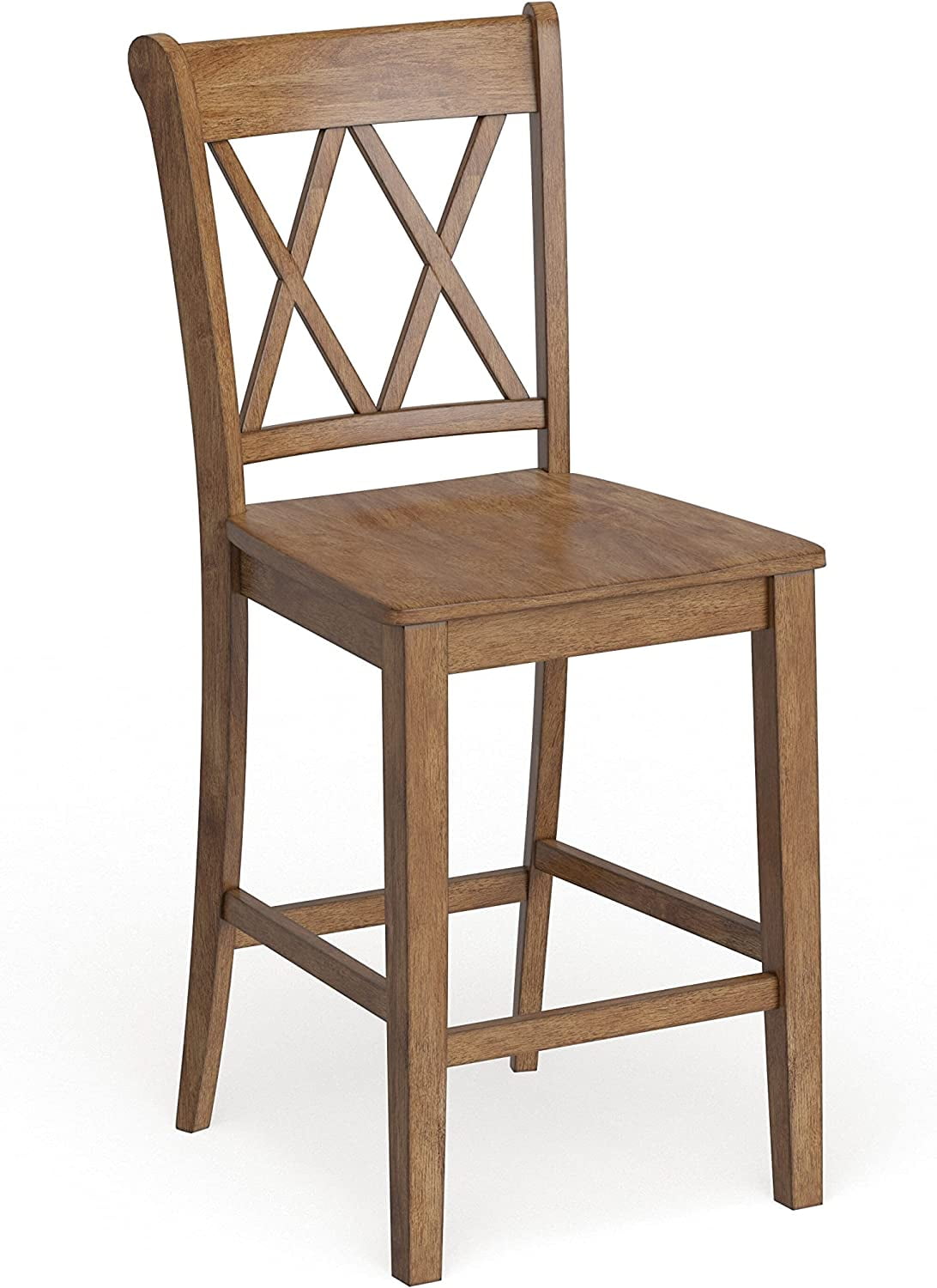 Inspire Q Eleanor Double X-Back Wood 24-inch Counter Chair (Set of