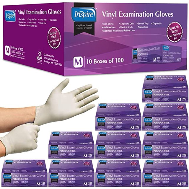 Inspire Stretch Vinyl Exam Gloves THE ORIGINAL Quality Vinyl Gloves
