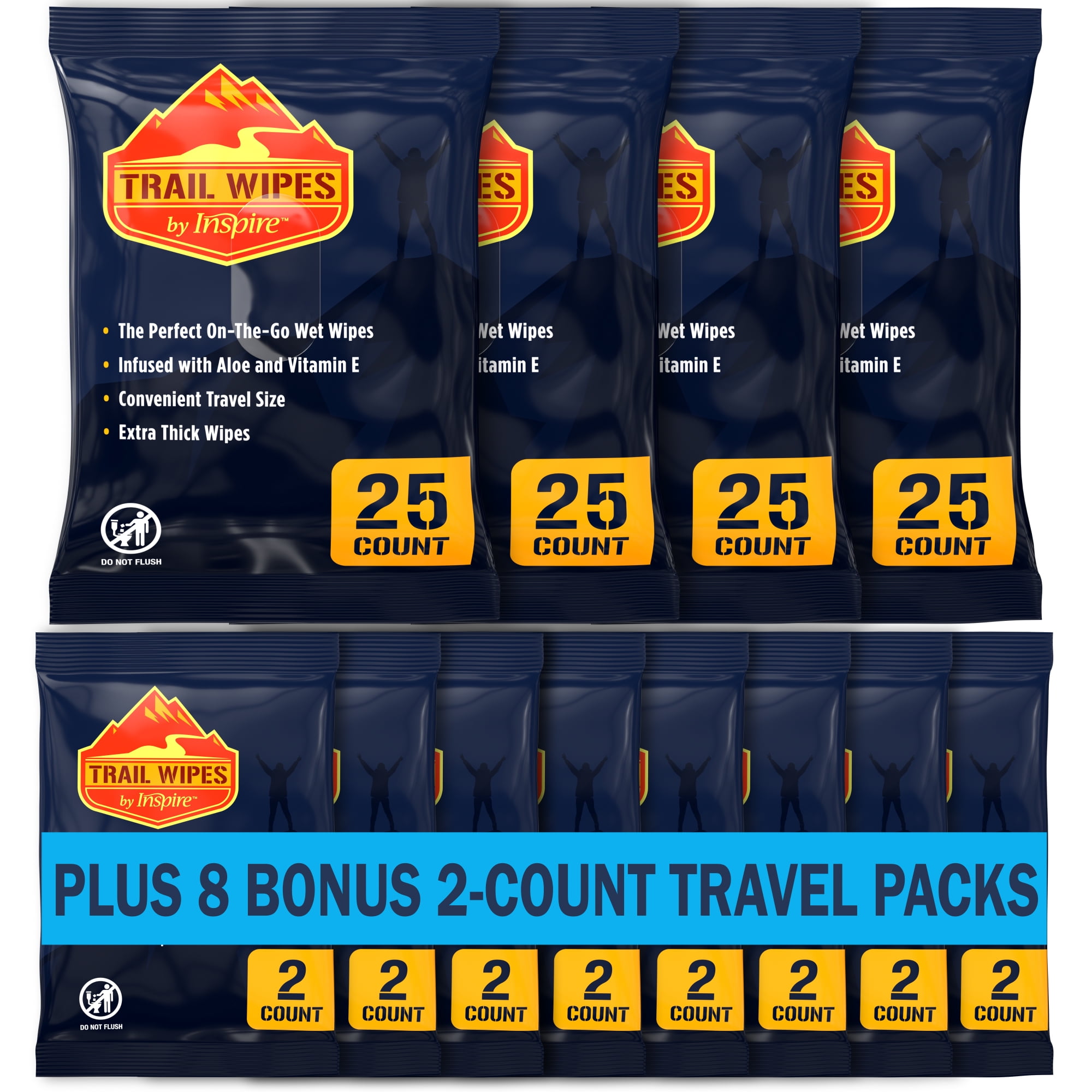 Inspire Trail Wipes Camping Wipes Body Wipes Adults Biodegradable