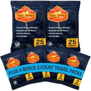 Inspire Trail Wipes, Camping Wipes, Biodegradable Wipes For Camping, Travel, Gym-With Aloe And Vitamin E (50 Count (2 Packs of 25))