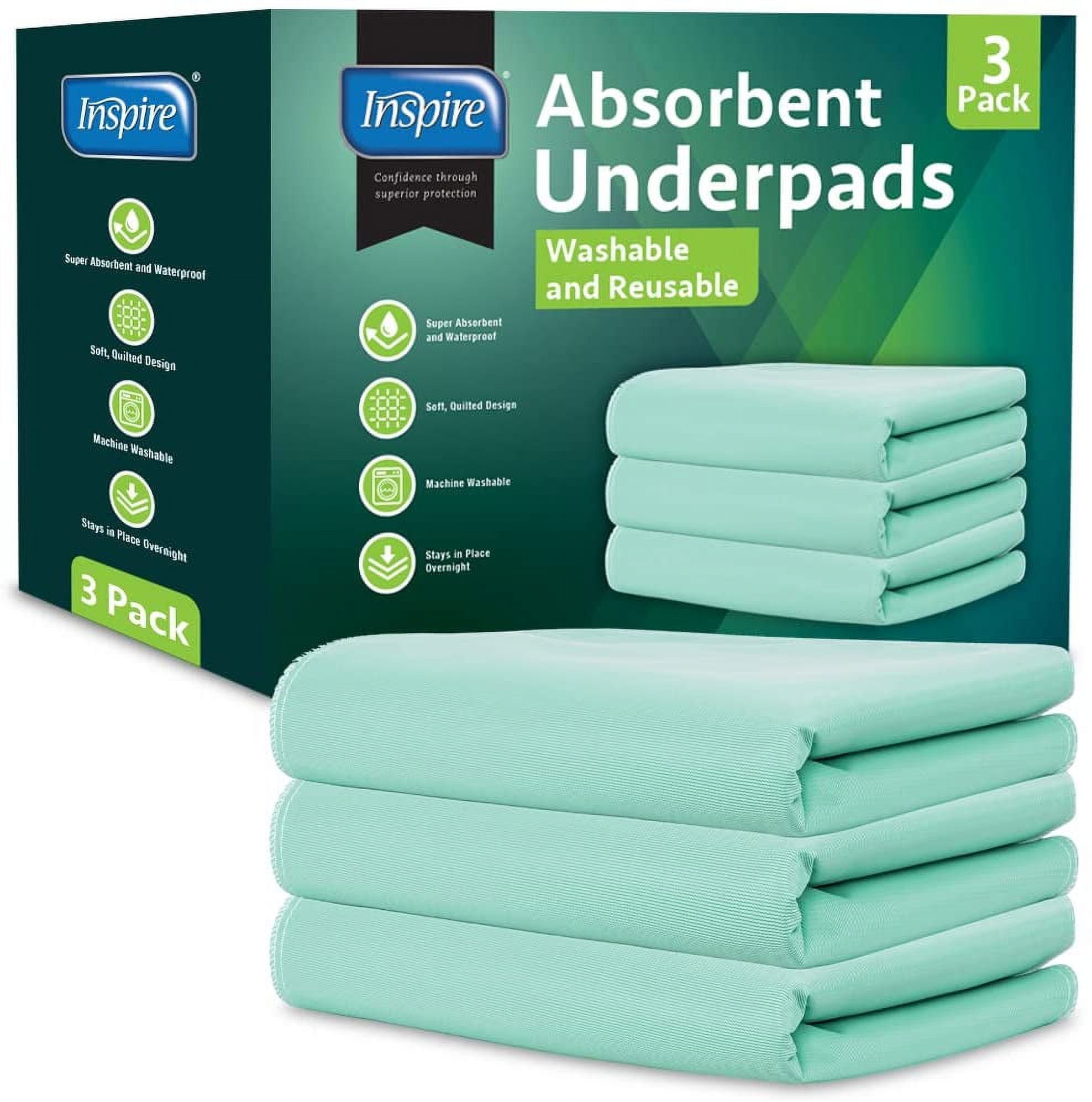 Inspire Washable and Reusable Incontinence Bed Pads