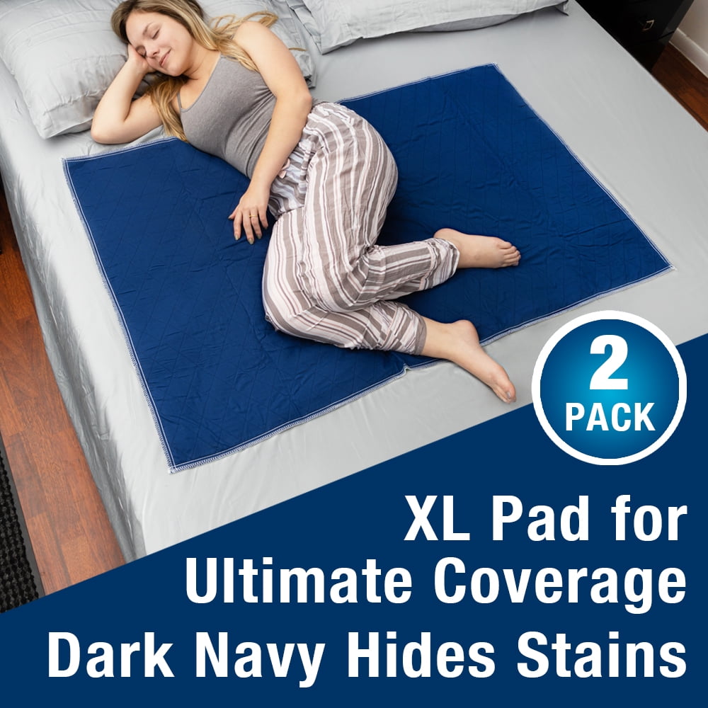 Inspire Waterproof Mattress Protector, Dark Colored to Hide Stains, Extra Large 34 x 54 – Quilted, Bed Pad for Incontinence Washable 2 Pack