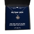 thumbnail image 1 of Inspire Wife, Keep Calm and Let The Real Estate Agent Wife Handle It, Holiday Crown Pendant Necklace for Wife, 1 of 5