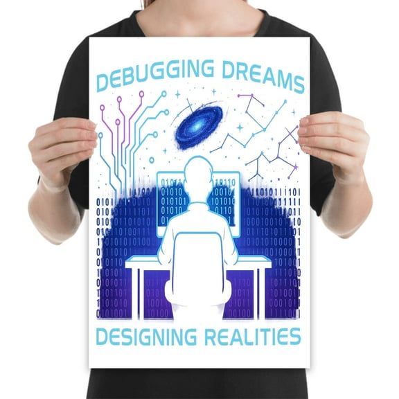 Cosmic Coding Art - Programmer Decor - 13x19 Poster Print - Tech Office