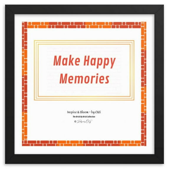 Inspire and Bloom! INB: Make Happy Memories! Framed Wall Art - White, Inspirational Wall Art, Vibrant Decor for Home and Work Spaces