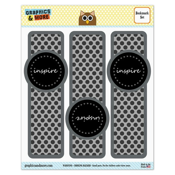 Inspire on Black Glossy Laminated Bookmarks - Set of 3