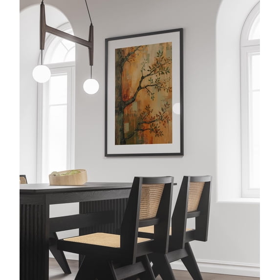 Picrers Inspired By Nature Poster, Rustic Tree Branch, Orange And Green ...