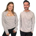 thumbnail image 1 of Inspired Comforts Men’s Chemo Port Access Shirt with Dual Ches Zips | Full Sleeve | S, Grey, 1 of 5