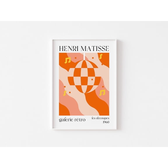 Inspired Disco Ball Poster Retro 70S Exhibition Poster, Unframed Canvas 24x36in