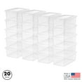Inspired Essentials 5 Qt. Plastic Storage Bins with Lids, Clear, Stackable Totes, Containers 20Pk