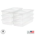 thumbnail image 1 of Inspired Essentials Solid Print Underbed Plastic 41 Qt Storage Bins, Clear, 6 Count, 1 of 12